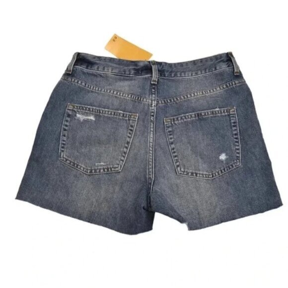 NWT H&M Jean Shorts Distressed Blue Denim Cut Offs Size 4 - Picture 4 of 10